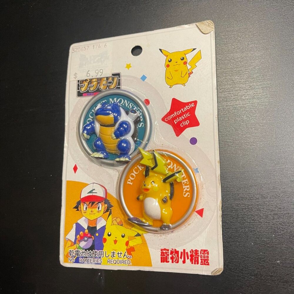 Vintage Pokémon Pocket Monsters Japanese Plastic Clips NIB Bootleg?